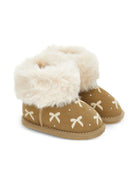 Stivali per neonata Monnalisa marroni con design slip - on - Rubino Kids