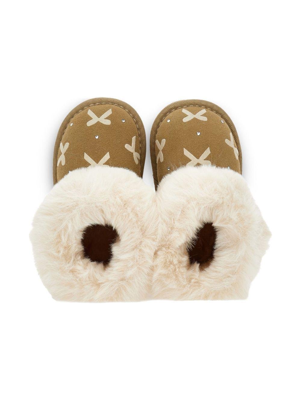 Stivali per neonata Monnalisa marroni con design slip - on - Rubino Kids