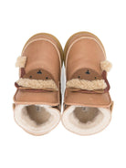 Stivali per neonato Donsje beige con applicazioni orso di Natale - Rubino Kids