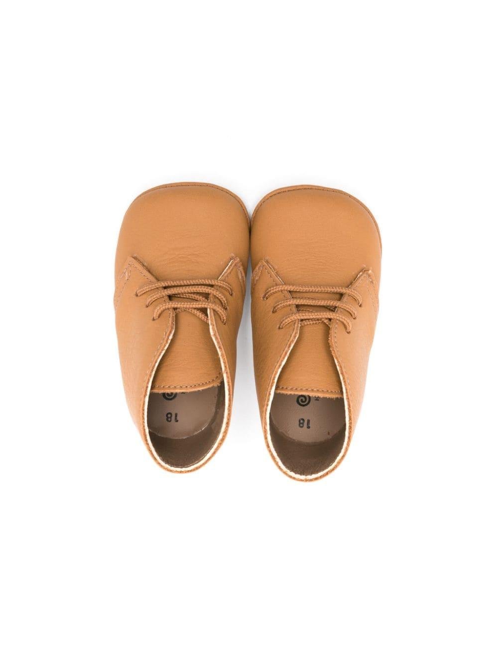 Stivali primi passi per neonato Eli1957 marrone in pelle stringati - Rubino Kids