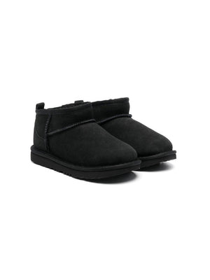 UGG Kids Ultra Mini Boots for Girls in Black with Water-Repellent Finish<br>