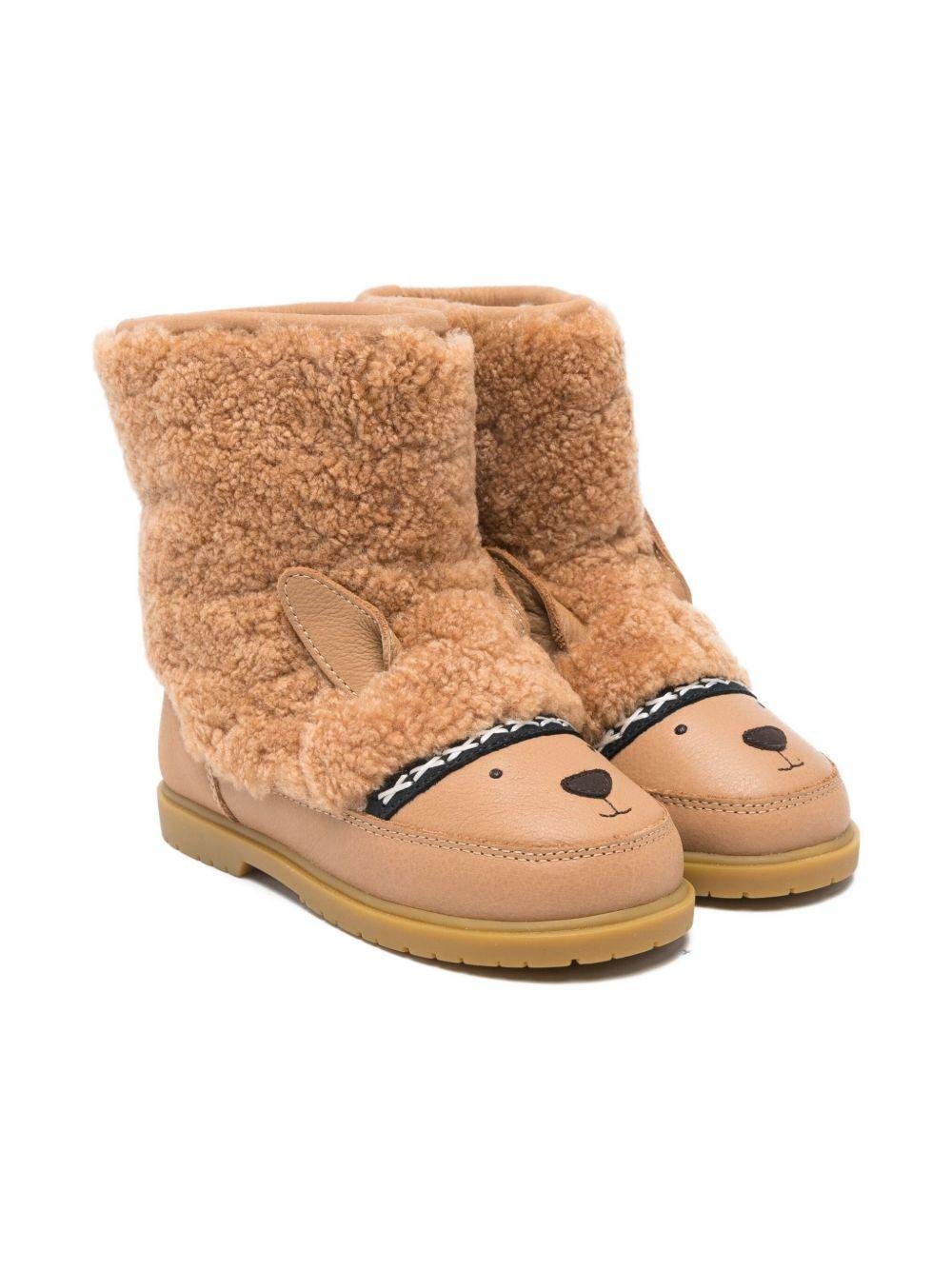 Stivali Wadou per bambina Donsje beige con muso di animale - Rubino Kids
