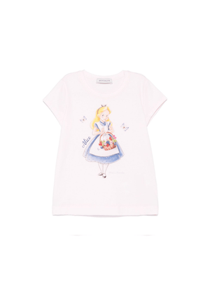 T-shirt Alice x Disney per bambina Monnalisa rosa con orlo dritto