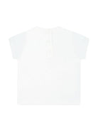 T-shirt baby in jersey con logo per neonato Fendi Kids bianco con orlo dritto - Rubino Kids