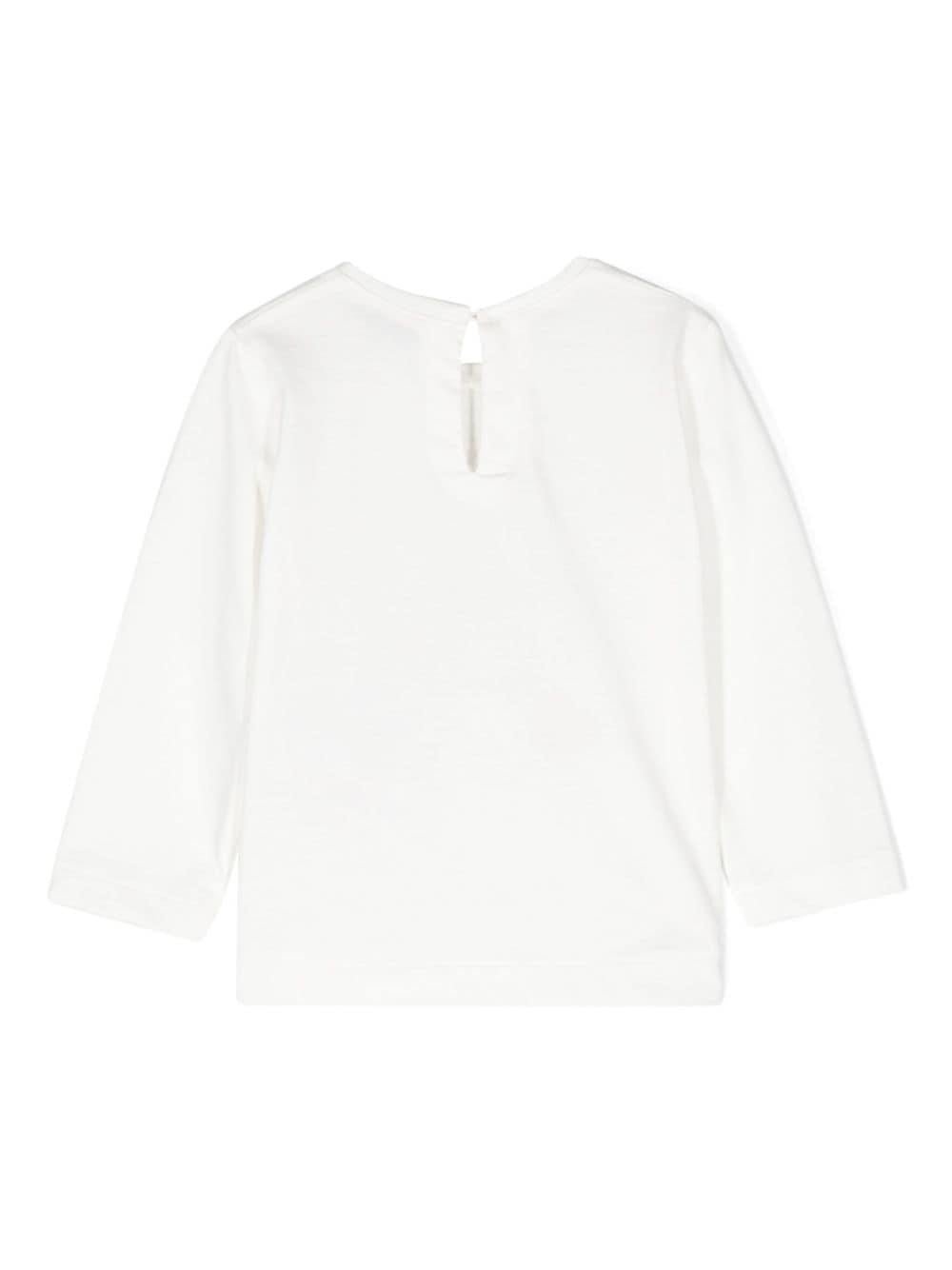 T-shirt bianca per neonata con stampa grafica con cuore Monnalisa - Rubino Kids