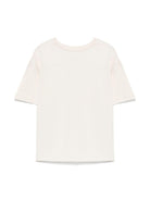 T-shirt con logo per bambina Calvin Klein Kids beige con orlo dritto - Rubino Kids