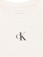 T-shirt con logo per bambina Calvin Klein Kids beige con orlo dritto - Rubino Kids