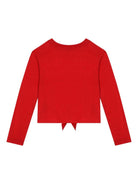 T-shirt con logo per bambina Dolce & Gabbana Kids rosso con orlo dritto - Rubino Kids