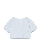 T-shirt con logo per bambina Moschino Kids azzurro con design crop - Rubino Kids