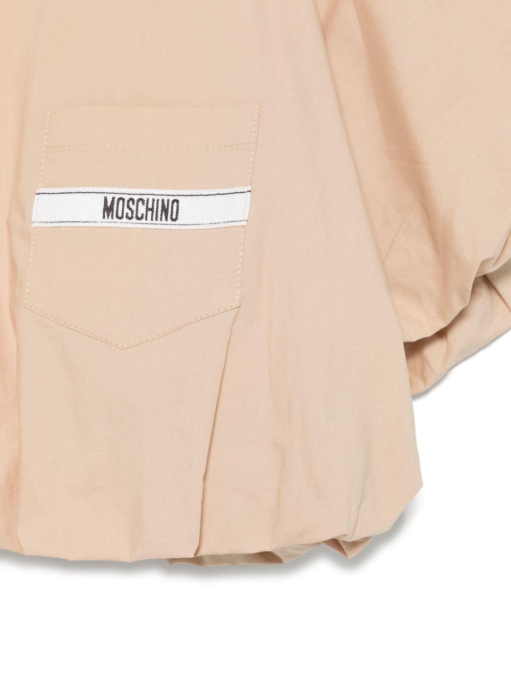 T-shirt con logo per bambina Moschino Kids beige con design crop - Rubino Kids