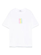 T-shirt con logo per bambina MSGM Kids bianco con girocollo - Rubino Kids