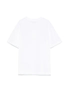 T-shirt con logo per bambina MSGM Kids bianco con girocollo - Rubino Kids