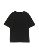 T-shirt con logo per bambina MSGM Kids nero con girocollo - Rubino Kids