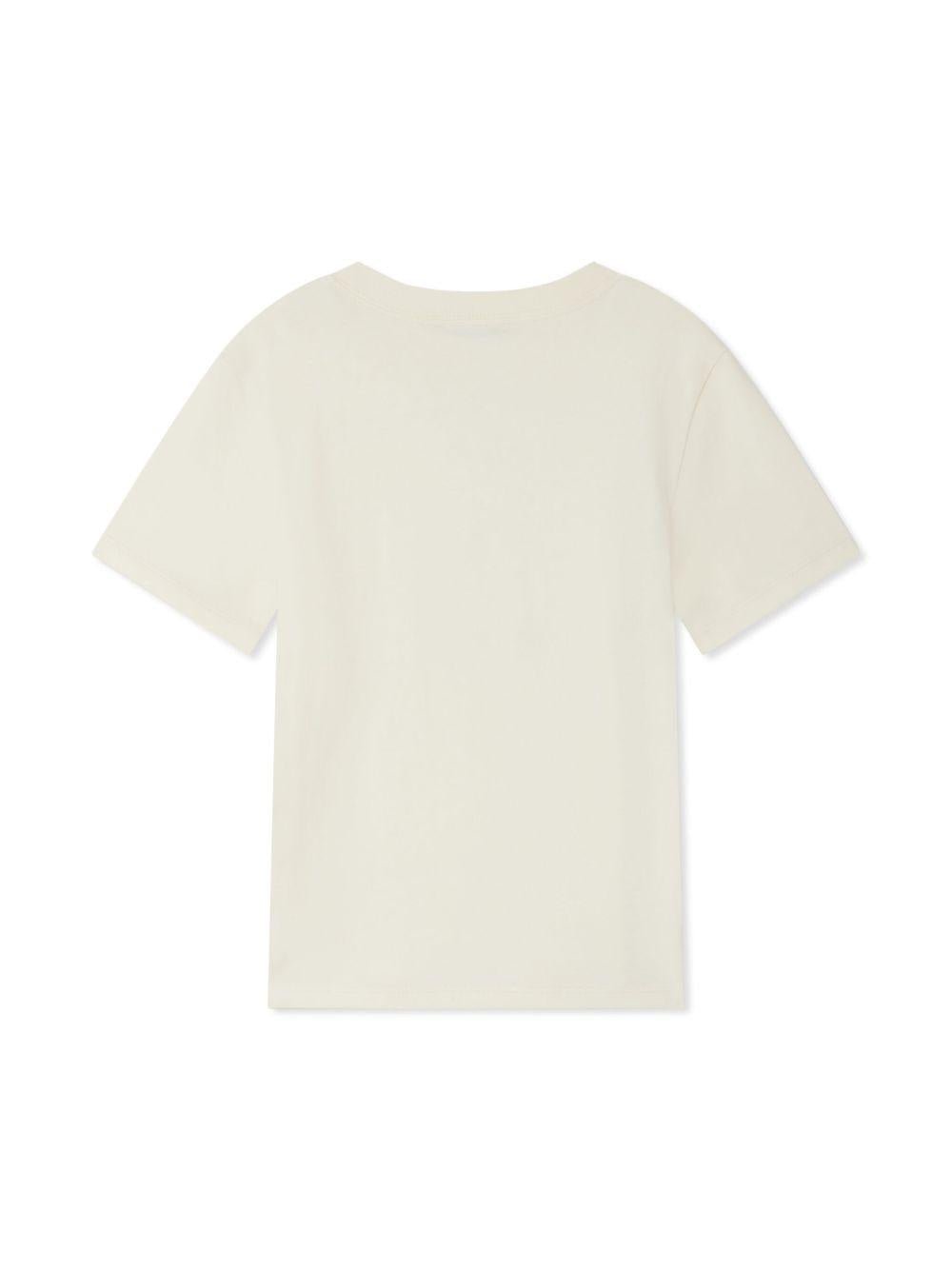 T-shirt con logo per bambino Bonpoint beige con orlo dritto - Rubino Kids