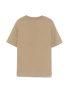 T-shirt con logo per bambino C.P. Company Kids beige con orlo dritto - Rubino Kids