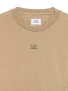 T-shirt con logo per bambino C.P. Company Kids beige con orlo dritto - Rubino Kids