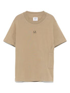 T-shirt con logo per bambino C.P. Company Kids beige con orlo dritto - Rubino Kids