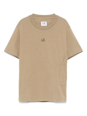 T-shirt con logo per bambino C.P. Company Kids beige con orlo dritto