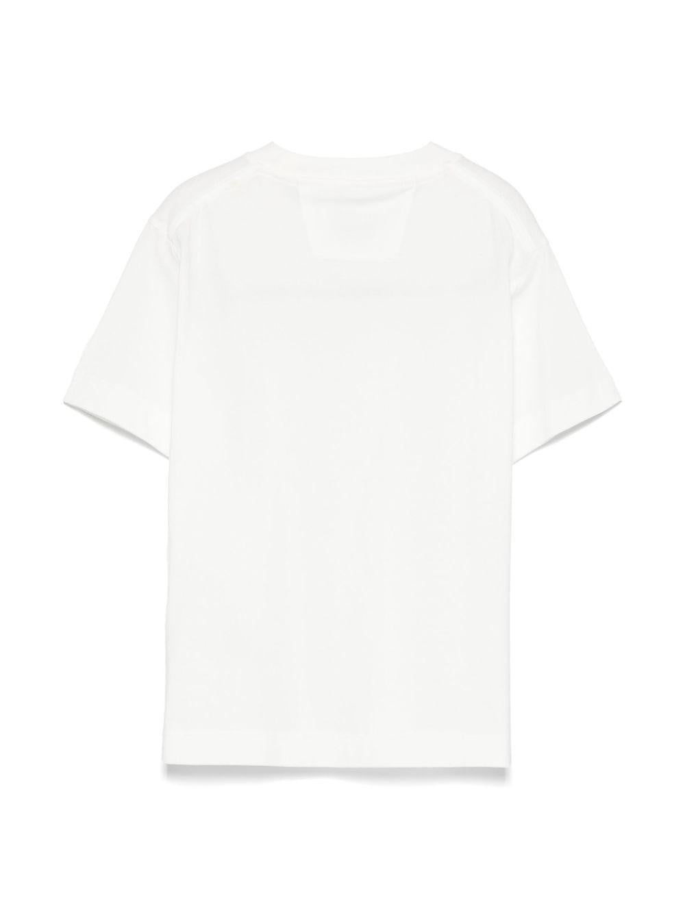 T-shirt con logo per bambino C.P. Company Kids bianco con orlo dritto - Rubino Kids