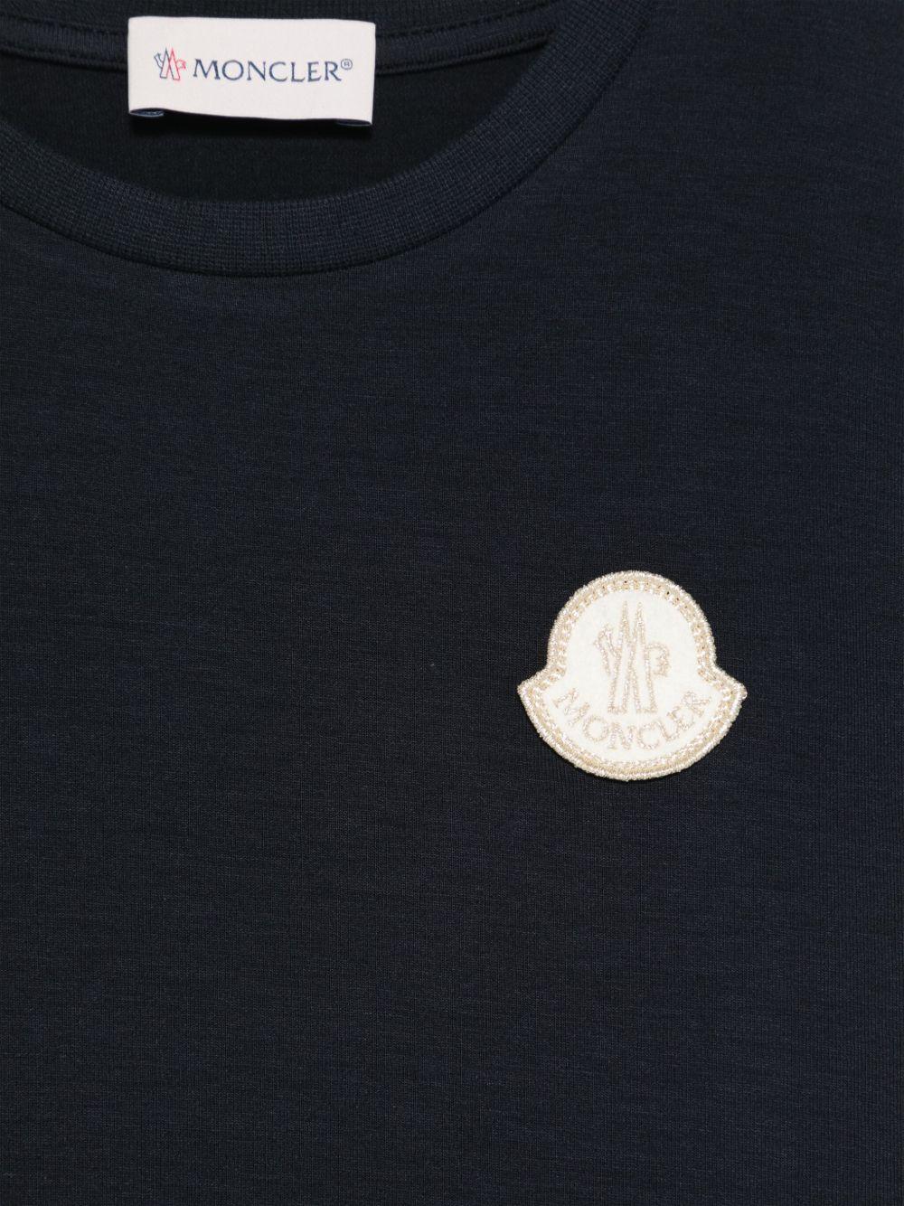 T-shirt con logo per bambino Moncler Enfant blu con orlo dritto - Rubino Kids