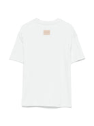 T-shirt con logo per bambino MSGM Kids bianco con targhetta con logo - Rubino Kids