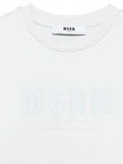 T-shirt con logo per bambino MSGM Kids bianco con targhetta con logo - Rubino Kids
