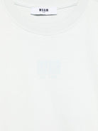 T-shirt con logo per bambino MSGM Kids celeste con orlo a coste - Rubino Kids