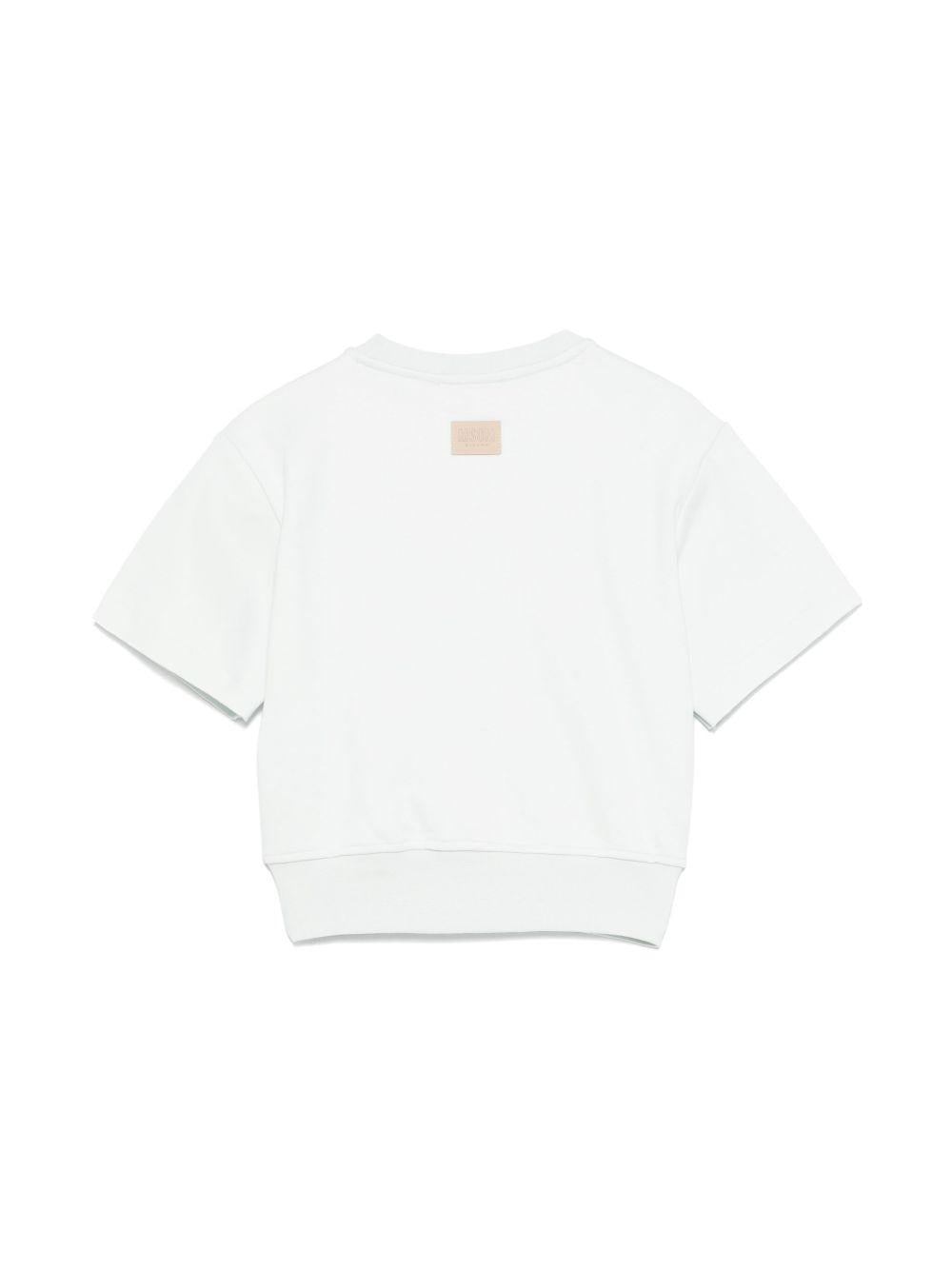 T-shirt con logo per bambino MSGM Kids celeste con orlo a coste - Rubino Kids