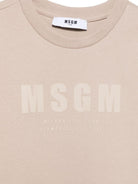 T-shirt con logo per bambino MSGM Kids grigio con targhetta con logo - Rubino Kids