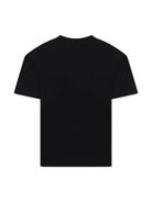 T-shirt con logo per bambino MSGM Kids nero con orlo dritto - Rubino Kids