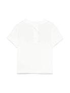 T-shirt con logo per neonata Fendi Kids bianco con orlo dritto - Rubino Kids