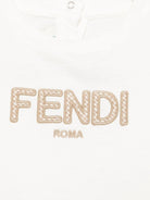 T-shirt con logo per neonata Fendi Kids bianco con orlo dritto - Rubino Kids