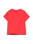 T-shirt con logo per neonato Moschino Kids rosso con girocollo - Rubino Kids