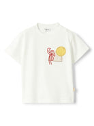 T-shirt con motivo sunset per neonato Il Gufo bianco con orlo dritto - Rubino Kids