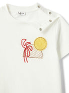 T-shirt con motivo sunset per neonato Il Gufo bianco con orlo dritto - Rubino Kids