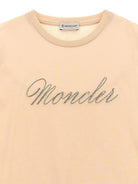 T-shirt con ricamo per bambina Moncler Enfant rosa con orlo dritto - Rubino Kids