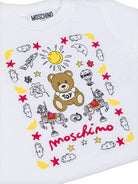 T-shirt con ricamo per neonata Moschino Kids bianco con girocollo - Rubino Kids