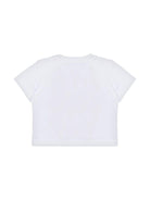 T-shirt con ricamo per neonata Moschino Kids bianco con girocollo - Rubino Kids