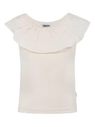 T-shirt con ruches per bambina Molo bianco con orlo dritto - Rubino Kids