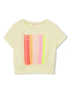 T-shirt con stampa grafica per bambina Billieblush giallo con orlo dritto - Rubino Kids