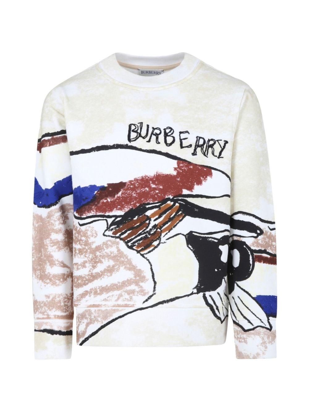 T-shirt con stampa grafica per bambino Burberry Kids con girocollo - Rubino Kids