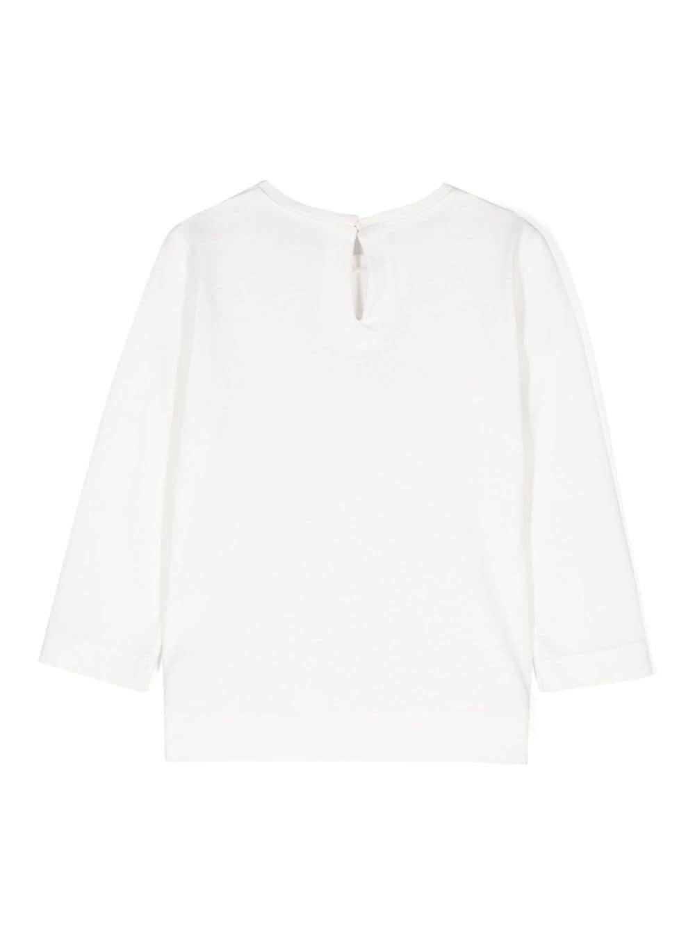 T-shirt con stampa grafica per neonata Monnalisa bianco con stampa con slogan - Rubino Kids