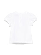 T-shirt con stampa Leo Teddy per neonato Moschino Kids bianco con chiusura posteriore - Rubino Kids