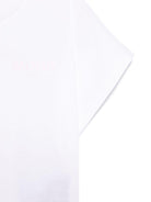 T-shirt con stampa logo per bambina Balmain Kids bianco con orlo dritto - Rubino Kids