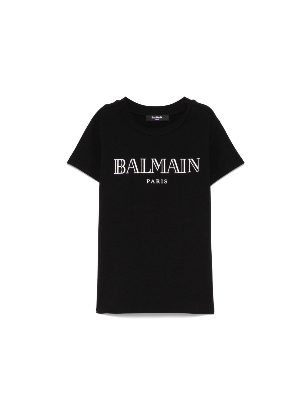 T-shirt con stampa logo per bambina Balmain Kids nero con scritta logo - Rubino Kids
