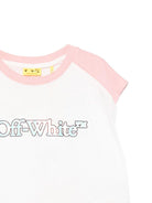 T-shirt con stampa logo per bambina Off - White Kids bianco con girocollo - Rubino Kids