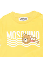T-shirt con stampa logo per neonato Moschino Kids giallo con orlo dirtto - Rubino Kids