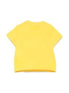T-shirt con stampa logo per neonato Moschino Kids giallo con orlo dirtto - Rubino Kids