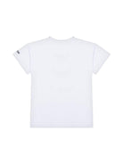 T-shirt con stampa per bambina Moschino Kids bianco con orlo dritto - Rubino Kids