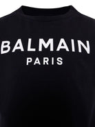 T-shirt con stampa per bambini Balmain Kids nera con logo - Rubino Kids